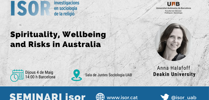 Seminario. Spirituality, Wellbeing and Risks in Australia
